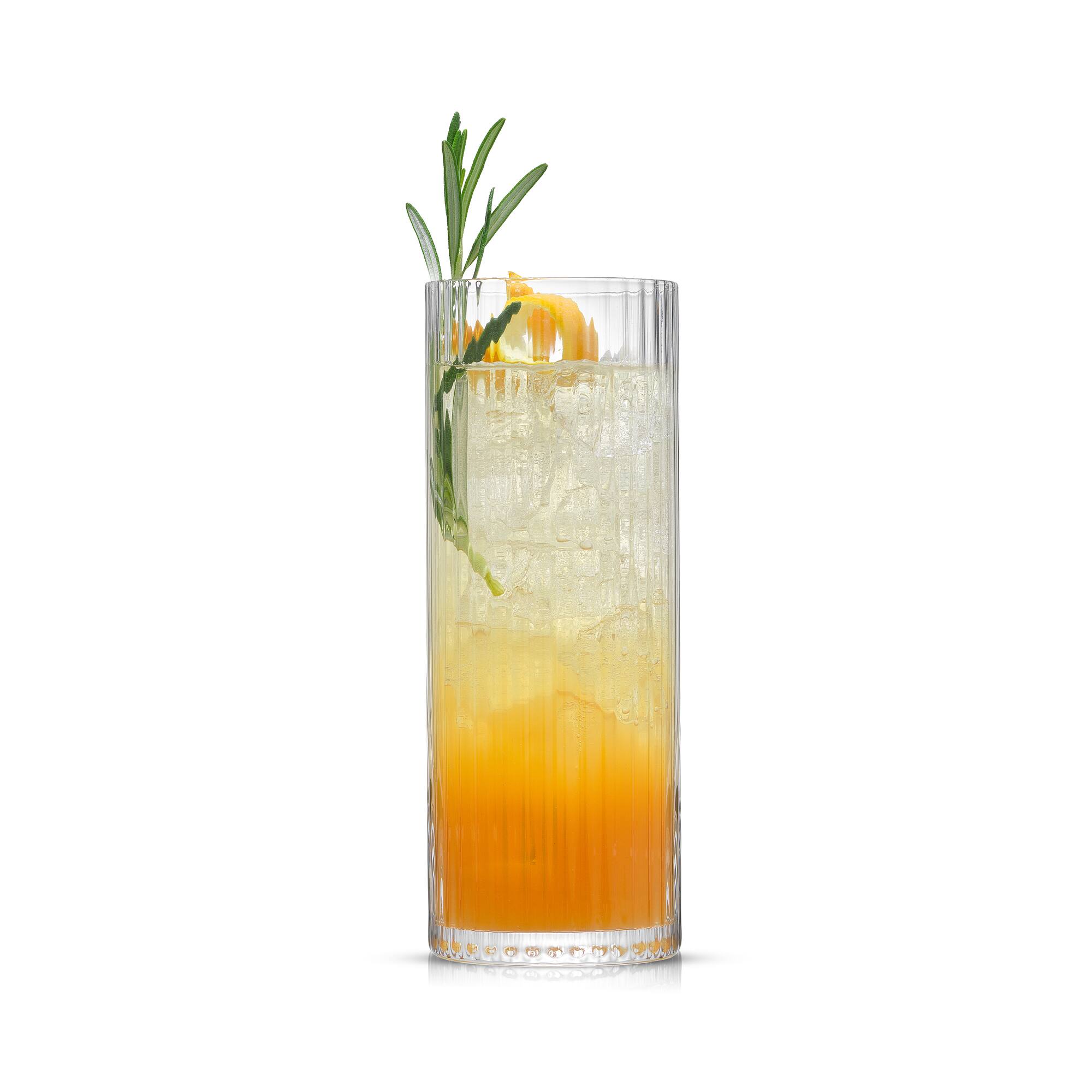 JoyJolt® 16oz. Elle Fluted Highball Juice Tumblers Glasses, 2ct.